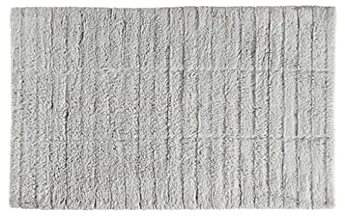 Zone Denmark Soft Tiles Badezimmermatte 80 x 50 cm, pure grey - Badteppich aus Baumwolle mit feinem Kachelmuster, das für stilvolle Akzente und Gemütlichkeit im Badezimmer sorgt.