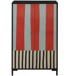 little nice things Highboard ''Collage'' in Schwarz - 75 x 123 x 45 cm - Stylisches Highboard aus melaminbeschichteter Holzfaserplatte mit 3 Ablageebenen und 2 Türen. Funktional und dekorativ für jeden Raum.