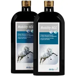 derbymed Mobility HCC 2x500 ml - Flüssiges Ergänzungsfuttermittel für Pferde zur Unterstützung des Bewegungsapparates mit Hyaluronsäure und Chondroitinsulfat für optimale Gelenkgesundheit.