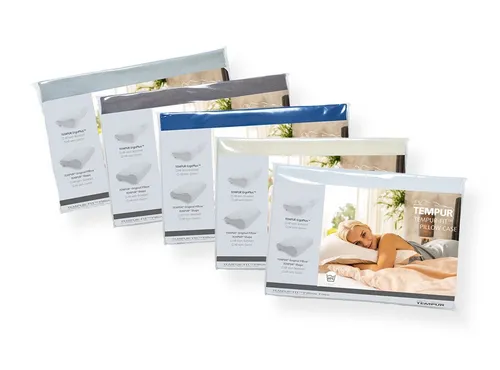 Tempur Kissenbezug All-around, platin - Kissenbezug aus 100% Baumwolle, OEKO-TEX® zertifiziert, bügelfrei und waschbar bis 60 °C – ideal für Pflegeleichtigkeit und hohe Qualität.