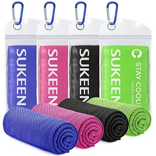 Sukeen Kühltuch Set, kühlendes Handtuch Kühltücher Hals, Handtuch kühlend, Cooling Towel, Kühltücher Sport, Kühlendes Tuch, Eishandtücher für Wandern, Laufen, Tennis, Reisen,
