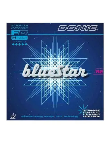 Donic Belag Bluestar A2, schwarz, 2,0 mm - Optimaler Spin und Kontrolle - Hochwertiger Tischtennisbelag für präzise Schläge, ideal für ambitionierte Spieler. Der 2,0 mm dicke Belag sorgt für ausgezeichneten Grip und Ballkontrolle.