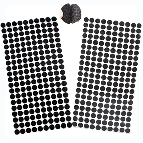 Klett Klebepunkte,Klettpunkte Selbstklebend 10mm,400 Stück Punkte 200 Paar Schlaufe Punkte Self Adhesive Klebend Klettverschluss für Papier,Metall,Kunststoff,Glas,Leder (Schwarz)