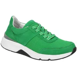 Gabor Rollingsoft Keilsneaker - Sportlicher Freizeitschuh mit herausnehmbarem OPTIFIT-Wechselfußbett für optimalen Tragekomfort. Keilabsatz und grünem Logoschriftzug an der Ferse machen ihn zum idealen Begleiter.