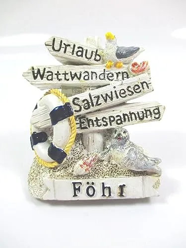 Föhr Magnet Souvenir Germany Urlaub Wattwandern Salzwiesen Entspannung