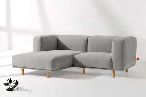 KONSIMO® Ecksofa FOSERO Ecksofa links, hergestellt in der EU, handgearbeitet, skandinavisch, Massivholzrahmen