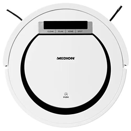 MEDION MD 18600 Saugroboter - Roboterstaubsauger mit 90 Min. Laufzeit, automatischer Rückkehr zur Ladestation und optimiert für Tierhaare – ideal für alle Bodenbeläge!