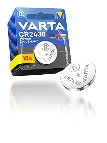 VARTA Batterien Knopfzellen CR2430, 10 Stück, Power on Demand, Lithium, 3V, sicherheitsversiegelte Verpackung, für Smart Home Geräte, Autoschlüssel und weitere Anwendungen
