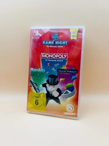 Hasbro Game Night für Nintendo Switch - Spiele für Nintendo Switch mit Monopoly, Trivial Pursuit Live und Risk. Erlebe lokalen und Online-Multiplayer mit anpassbaren Modi und beeindruckender 3D-Optik!
