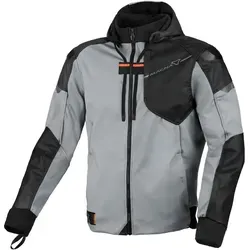 Macna Distec, Textiljacke - Hellgrau/Schwarz - 4XL
