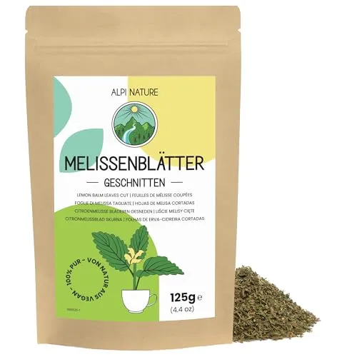 Alpi Nature Zitronenmelisse Tee 125g, Zitronenmelisse Tee lose, Melissenblätter getrocknet, Lemon balm, Melissa officinalis