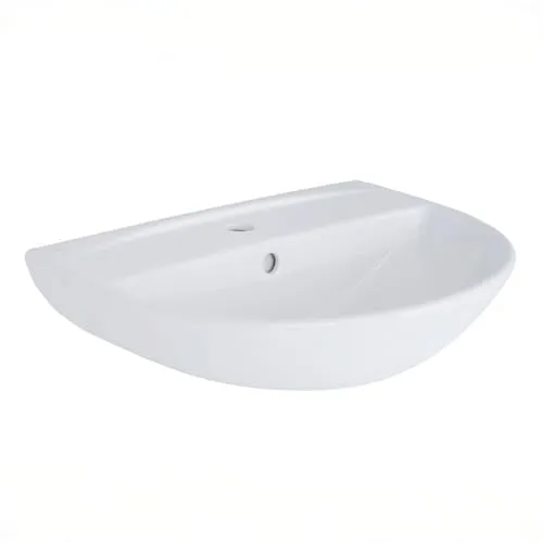 Belvit Tulpen Keramik Waschbecken 50cm - Einbauwaschbecken mit elegantem Tulpen-Design, ideal für moderne Badezimmer und sorgt für einen stilvollen Akzent.