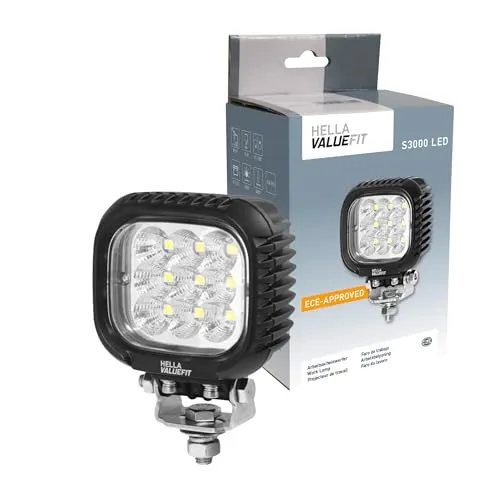HELLA VALUEFIT S3000 LED-Arbeitsscheinwerfer 12/24/48V - Scheinwerfer & Leuchten: Extrem starke Lichtleistung für optimale Geländeausleuchtung. Kompakte Bauform mit IP6K7/IP6K9K Schutz und 31W Leistungsaufnahme.