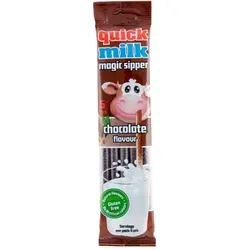 QUICK MILK - Schokoladen-Trinkhalme - 30 g - Genießen Sie mit QUICK MILK Schokoladen-Trinkhalmen eine spielerische Art, Milch zu trinken. Die Halme verwandeln Milch in ein schokoladiges Erlebnis – ideal für Schokoladenliebhaber jeden Alters.