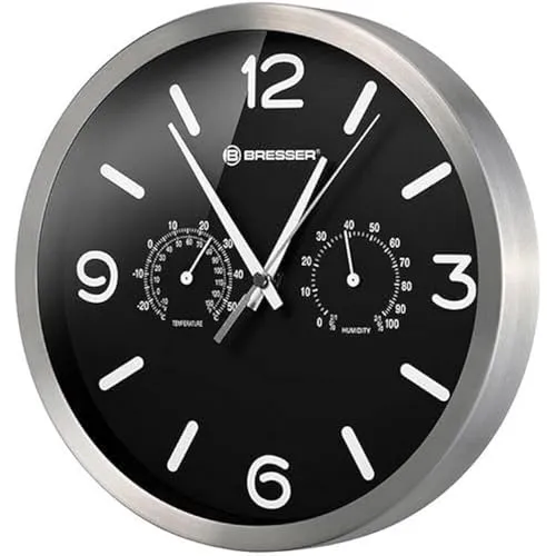 OPTUS MyTime ND DCF Wanduhr 25 cm - Elegante Analog-Wanduhr mit Thermo- und Hygrometer-Funktion, perfekt für präzise Zeit- und Klimaanzeige in jedem Raum.