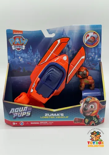 Paw Patrol Aqua Pups Lobster Vehicle mit Zuma-Figur Lobster Fahrzeug