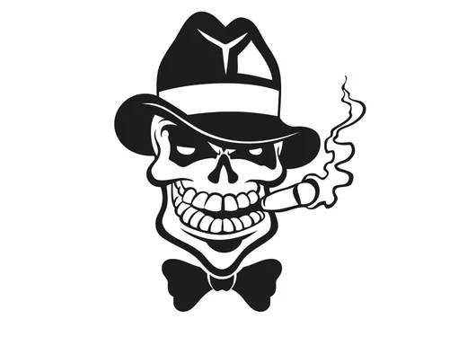 Plott Aufkleber Al CApone Totenkopf Mafia Godfather Sticker Tuning Fun Gag