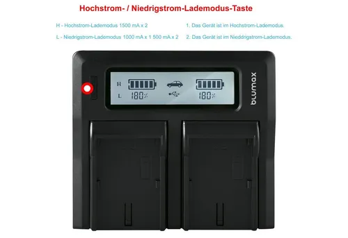 Blumax Dualladegerät für Nikon EN-EL14 D3300 D5500 D5600 P7700 P7800 Kamera-Ladegerät
