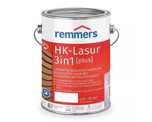 Remmers Aqua HK-Lasur 3in1 pinie/lärche (RC-260) 2,5 l - Premium Holzlasur - Holzlasuren: Schnell trocknende, wasserbasierte 3in1 Lasur für optimalen Schutz vor Feuchtigkeit und UV-Strahlung, ideal für Außenanwendungen.