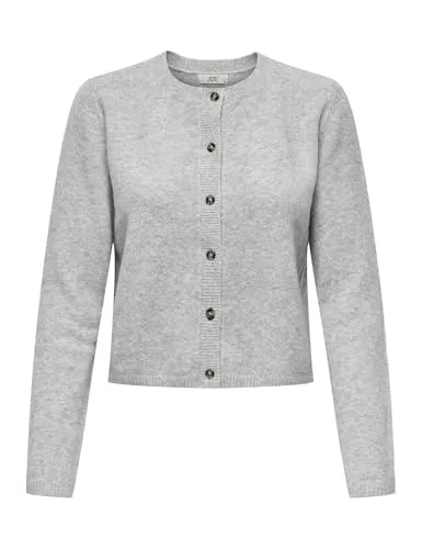 JDY Strickjacke JDYCHLOE LIFE L/S CARDIGAN KNT NOOS - Grau M (38) - Feminine Strickjacke in Light Grey Melange, aus pflegeleichtem Materialmix, ideal für jeden Anlass. Elastisch und bequem, taillenbedeckt mit Knopfleiste für einen modernen Look.