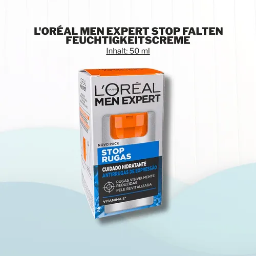 L'Oréal Men Expert Falten Stop Anti-Falten Feuchtigkeitspflege 50 ml - Gesichtspflege für Männer mit Anti-Falten Wirkung, spendet intensive Feuchtigkeit und hilft, Falten sichtbar zu reduzieren.
