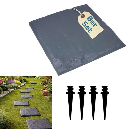 8er Set Trittplatten 40x40 cm für Garten und Gehweg - Praktisches Set aus 8 robusten Trittsteinen aus Kunststoff, ideal für den Außenbereich. Mit rutschfester Oberfläche und einfachem Verlegen sorgen sie für einen stabilen Gehweg im Garten.