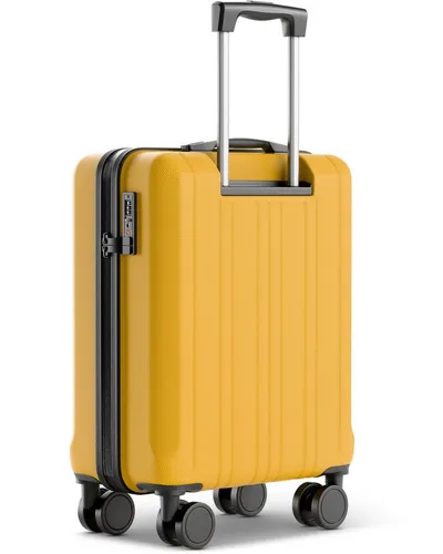 Wertes Handgepäck Koffer 55x40x20cm mit TSA Schloss - Praktischer Handgepäck Koffer in Senfgelb, 36L Volumen, ausgestattet mit 4 Rollen für müheloses Reisen und TSA-Zahlenschloss für zusätzliche Sicherheit.