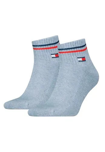 Tommy Hilfiger Unisex Th Uni Tj Quarter 2p Iconic Socken, Light Blue Melange, 39-42 EU