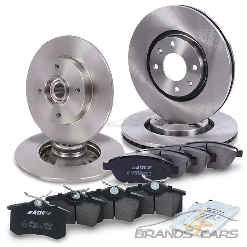 ATEC SATZ BREMSSCHEIBEN + BREMSBELÄGE VORNE + HINTEN FÜR CITROEN C4 PEUGEOT 307