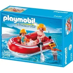 PLAYMOBIL 5439 Urlauber mit Schlauchboot - Playmobil Set mit 3 Figuren und umfangreichem Zubehör, ideal für Kinder ab 4 Jahren. Fördert kreatives Spielen und Abenteuer im Wasser!