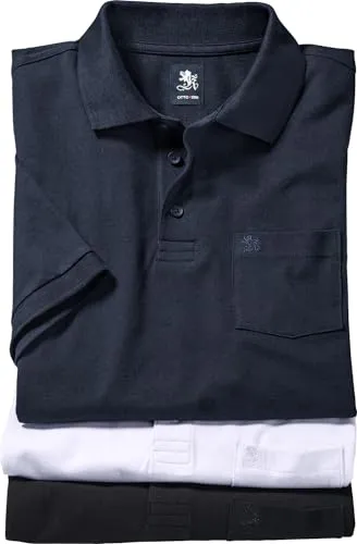 Otto Kern Poloshirt Herren im 3er Pack, T-Shirt mit Polokragen aus 100% Baumwolle, 3 Polohemden Herren Kurzarm im Set, Gemischt, Gr. M