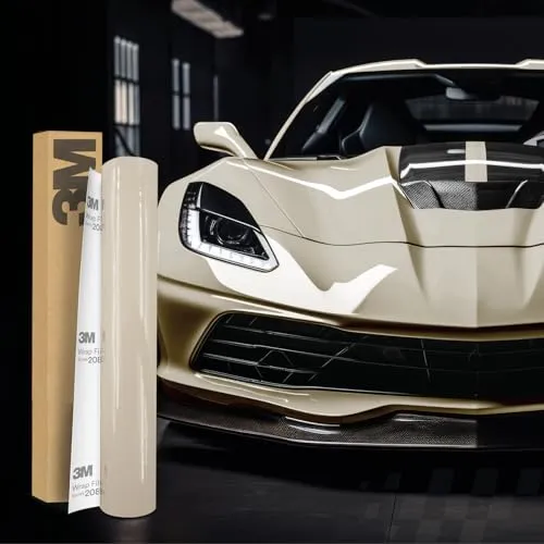 3M 2080 Car Wrapping Folie 30x152cm Selbstklebende Autofolie für Auto Motorrad Boot 3D Lackschutzfolie mit Luftkanälen zum Folieren (G79 Gloss Light Ivory)