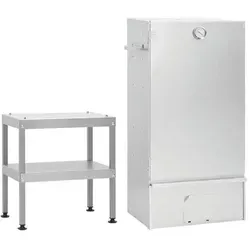vidaXL Räucherofen mit Tisch aus verzinktem Stahl - Silber - Grillzubehör für Outdoor-Enthusiasten: Dieser robuste Räucherofen bietet viel Platz für Fleisch und Fisch, mit Thermometer für optimale Ergebnisse und einem praktischen Tisch für Grillutensilien.