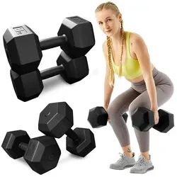 TREX SPORT Kurzhanteln Set 2x8kg TX-008CD | Ergonomische Hexagon Dumbbells für Krafttraining - Hanteln & Gewichte: Vielseitiges Hantelset mit rutschfestem Griff und sechseckiger Anti-Roll-Form für sicheres und effizientes Training zu Hause.