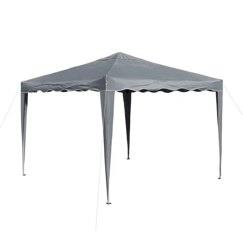Alu Metall Faltpavillon 3x3 Meter Grau - Pavillon, wasserabweisend und idealer Sonnenschutz für Gartenpartys und Events.