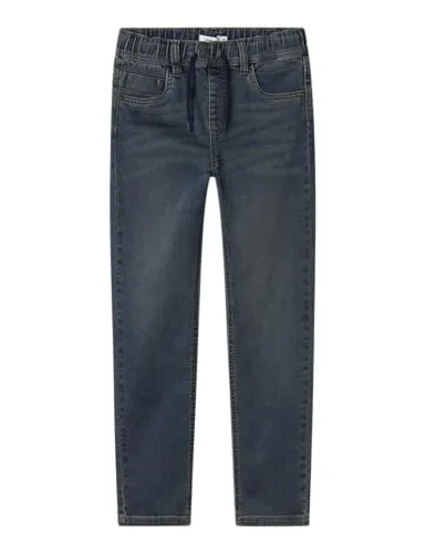 Name It NKMRYAN Slim-Fit Jeans für Kinder - Slim-Fit Jeans in Vintage Dark Blue Denim, elastisch und pflegeleicht – ideal für den Alltag! Perfekt für aktive Kids, bequem mit Gummizug und knöchellangem Schnitt.