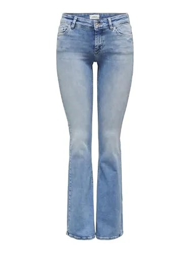 ONLY Onlblush Lw Flared DNM Rea155 Noos Jeans - Moderne Flared Jeans mit hohem Bund, perfekt für trendbewusste Looks und optimalen Tragekomfort.