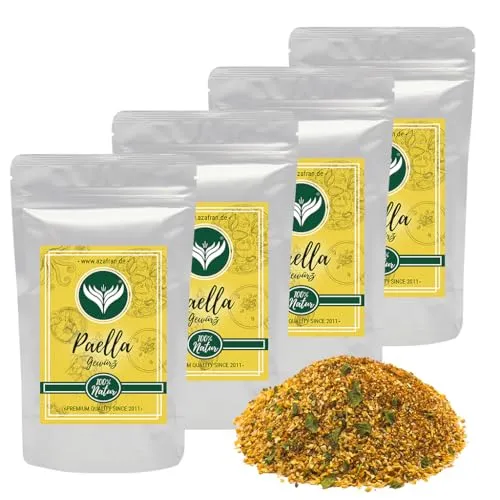 Azafran Paella Gewürz mit Safran, Gewürzzubereitung für die perfekte Reis Pfanne, Gewürzmischung nach spanischer Art 1kg