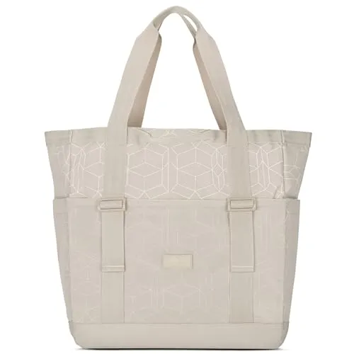 LARKSON Shopper Smilla - Große Wasserabweisende Strandtasche für Damen und Herren - Stylische und funktionale Beach Bag mit Reißverschluss und viel Stauraum für Handtücher und Sonnencreme - ideal für Strand, Park und Festivals.