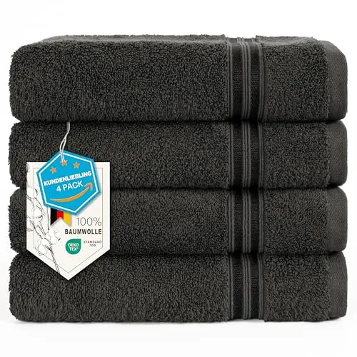 Hammetex 4er Handtücher Set - Premium Baumwolle 50x100cm - Handtücher - 4er Set aus 100% Baumwolle, weich, saugstark und schnell trocknend, ideal für Badezimmer, Spa oder Hotel.
