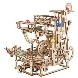 UGEARS DIY-Mechanische Holzkugelbahn - 3D Holzpuzzle für Erwachsene, mit 3-stufigem Treppenlift und einzigartigen Mechanismen für stundenlangen Bastelspaß