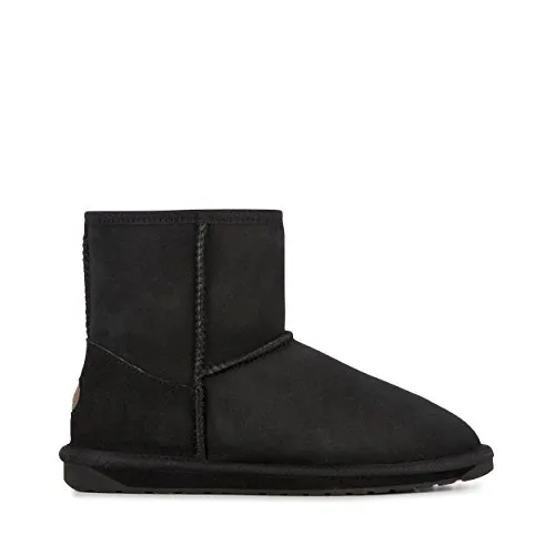 EMU Australia Stinger Mini Damen Schafsfell Boots, Schwarz, Größe 37 - Wasserfeste Schafsfell-Boots mit verstärkter Fersenmulde für optimalen Halt und Komfort. Atmungsaktiv und ideal für jede Jahreszeit.