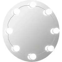 vidaXL Rund Wandspiegel mit LED-Beleuchtung - Moderner Wandspiegel mit LED-Beleuchtung, ideal für Schlafzimmer oder Ankleidezimmer. Mit verschiedenen Farbmodi und elegantem Design für eine stilvolle Raumgestaltung.