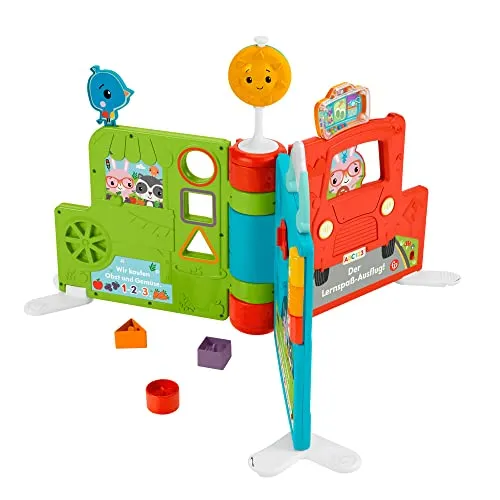 Fisher-Price HCL07 - Riesen Sitz Steh Erlebnisbuch, 2-in-1 Lernspielzeug für Babys ab 6 Monaten mit 120+ Liedern und 3 Erlebniswelten