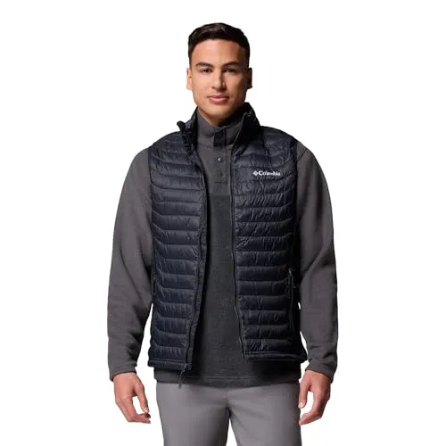 Columbia Powder Pass Hybrid Vest schwarz (010) L - Funktionsjacke für Herren mit Active Passform, aus recyceltem Thermarator für optimale Wärme und Umweltbewusstsein.