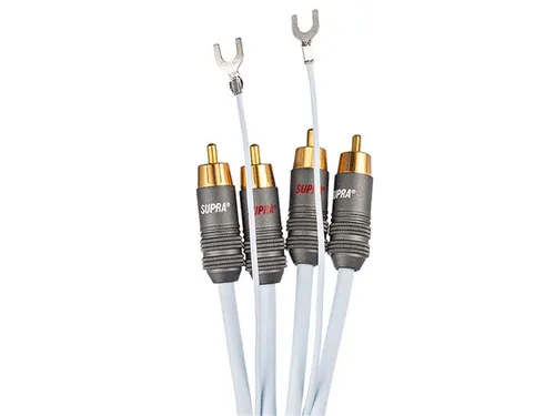 Supra Cables Phono 2 RCA - SC Audio-Kabel (200 cm) - Hochwertiges Phonokabel für die Verbindung von Plattenspieler und Verstärker. Mit spezieller Schirmung für hervorragende Störarmut und niedriger Kabelkapazität für präzise Signalübertragung.