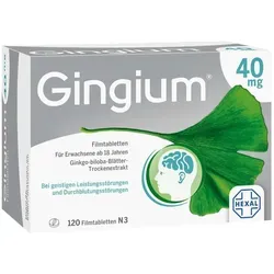 Gingium® 40 mg - 120 Tabletten für mentale Klarheit - Hochwertiges Produkt zur Unterstützung der geistigen Leistungsfähigkeit. Stärkt die Nervenzellen und fördert die Durchblutung des Gehirns für mehr Konzentration und Fokus.