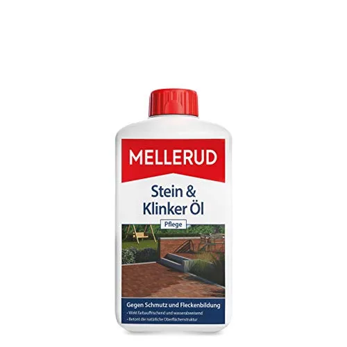 MELLERUD Stein & Klinker Öl Pflege | 1 l Wasserabweisend - Reinigungsmittel für Stein und Klinker mit wasserabweisender Wirkung, schützt vor Schmutz und Fleckenbildung und erhält die ursprüngliche Optik der Materialien.