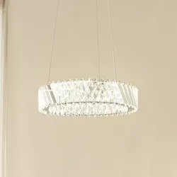 Lucande Hängeleuchte Glacis, LED 17,3 W - Hängeleuchte aus hochwertigem K9-Glas und Edelstahl, bietet energieeffiziente, warmweiße Beleuchtung und verleiht jedem Raum eine elegante Note.