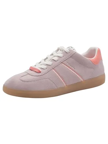 Tamaris Freizeitschuh Schnürhalbschuh mit gepolstertem Schaftrand - Bequemer Tamaris Sneaker aus Lederimitat und Veloursleder, mit gepolstertem Schaftrand für hohen Tragekomfort. Ideal für den Alltag, Plateauhöhe: 3 cm.